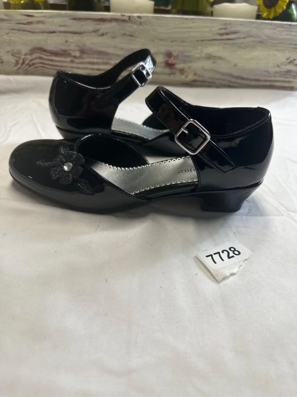 christie & jill 4m girls heaven nwot mary jane black dress shoes velcro strap l